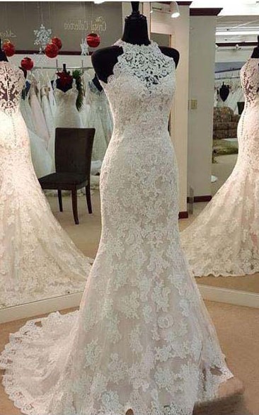 Lace High Neck Wedding Dresses ...